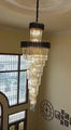 Black Geminus Long Crystal Chandelier