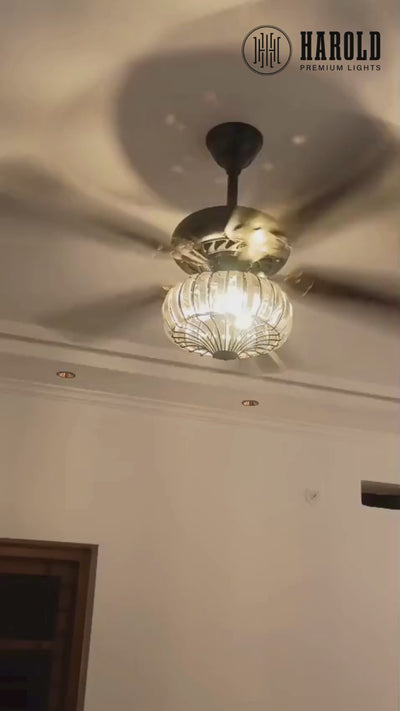 Woodland Crystal Chandelier Ceiling Fan with Remote Control