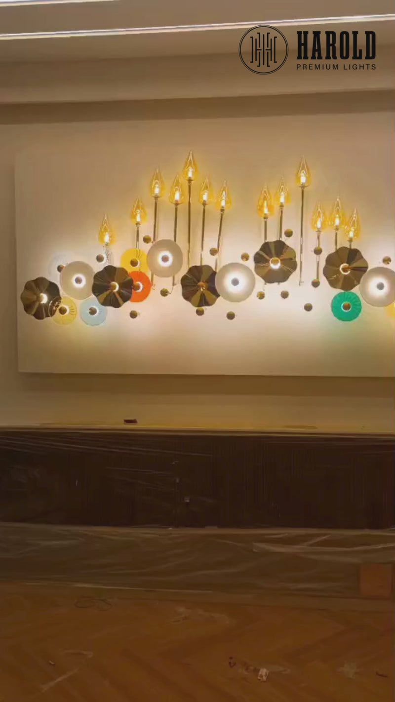 Glass Feather Wall Art Installation