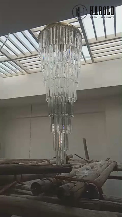 Deliciae Luxury Long Crystal Chandelier