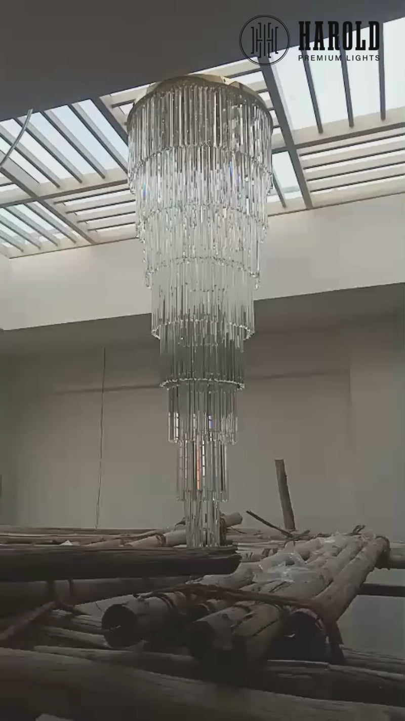 Deliciae Luxury Long Crystal Chandelier