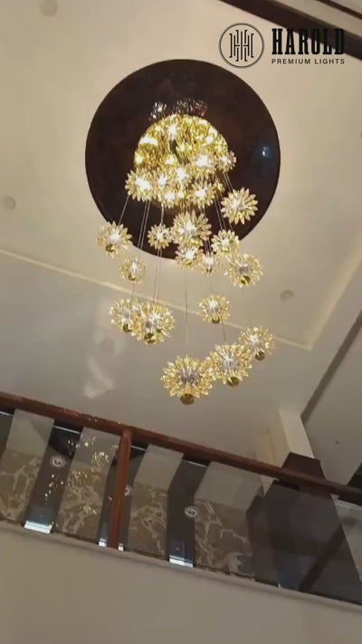 Sunburst Crystal Pendant Light