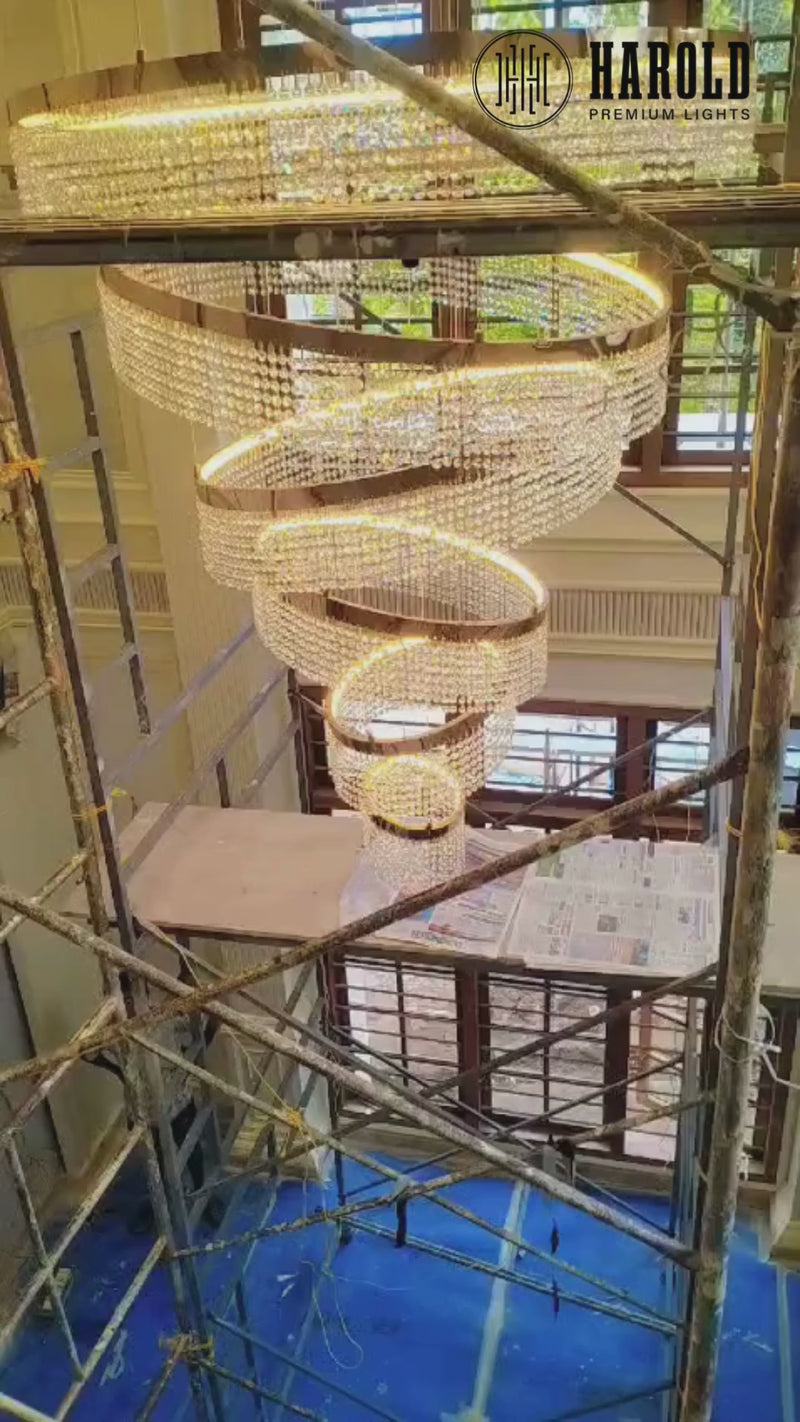 Crystal Imbrem Ring Chandelier