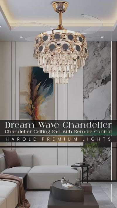 Dream Wave Chandelier Ceiling Fan with Remote Control