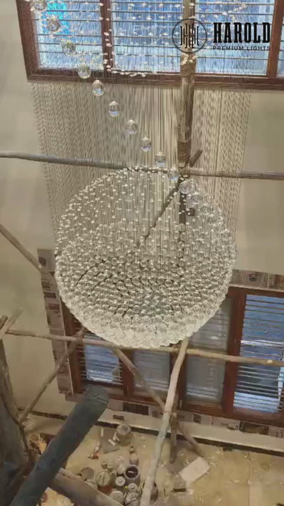 3S Staircase Long Crystal Chandelier