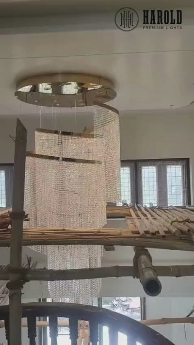 Luxuriosa Long Crystal Chandelier