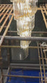 Black Geminus Long Crystal Chandelier