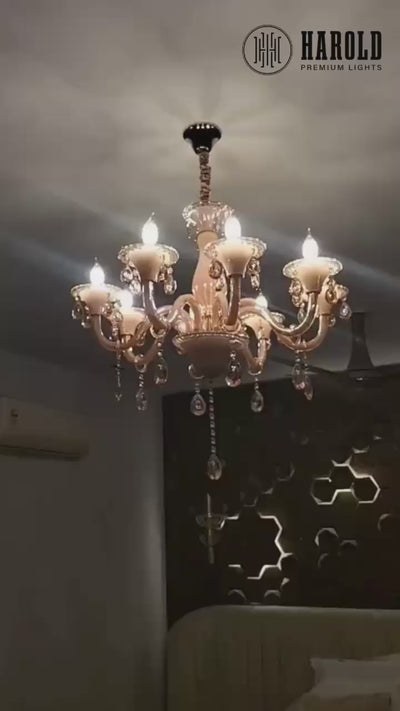 Amber Crystal Chandelier