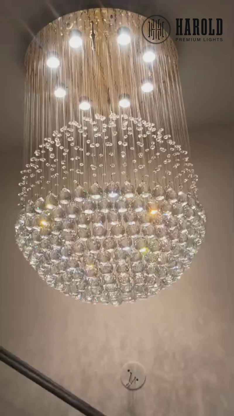 Spherical Crystal Flush Mount Chandelier