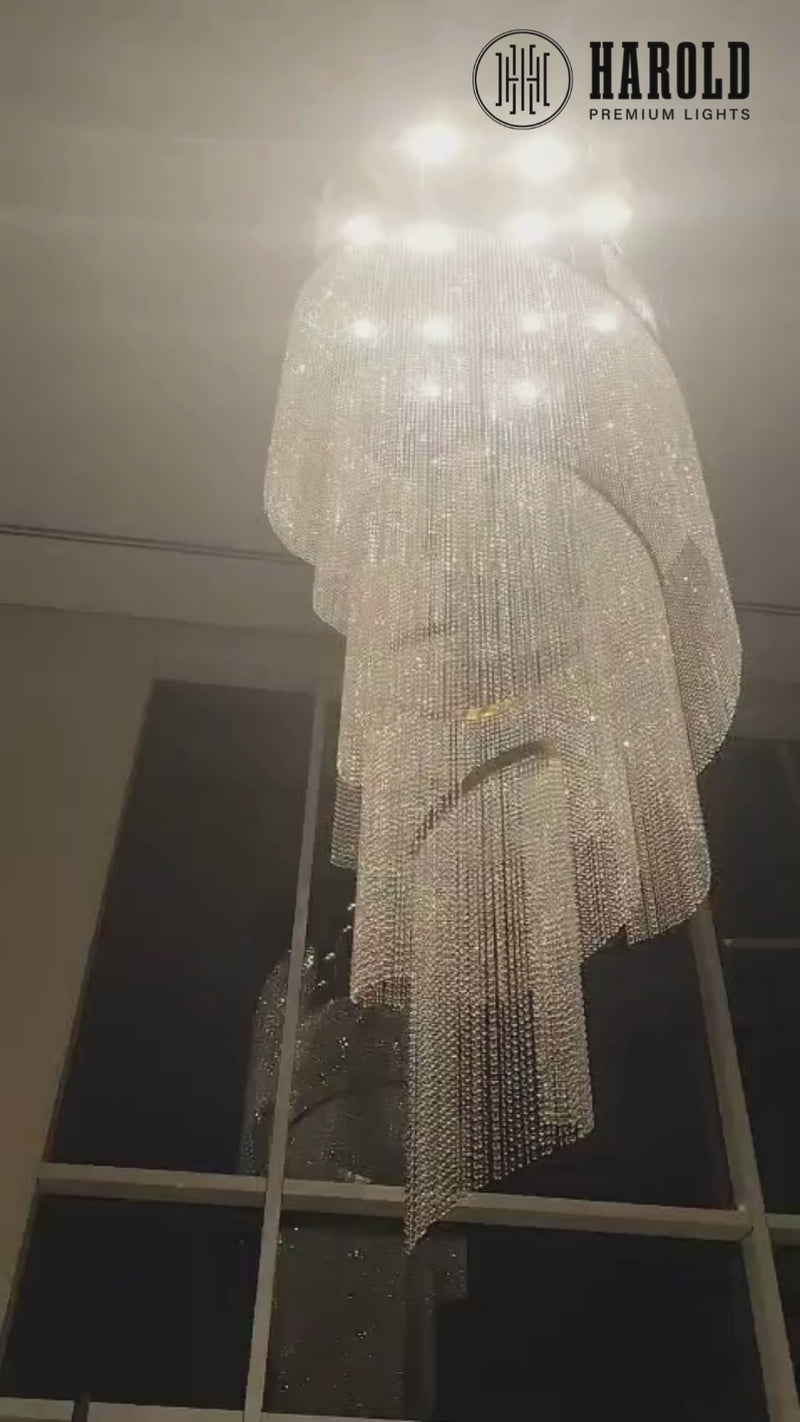 Luxuriosa Long Crystal Chandelier
