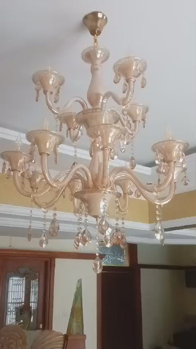 Amber Crystal Chandelier