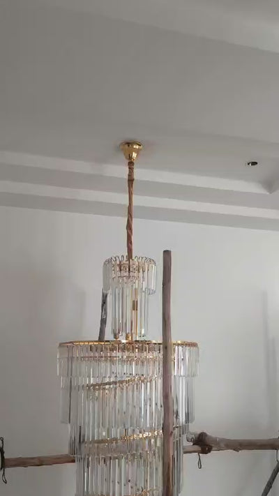 Geminus XT Long Crystal Chandelier