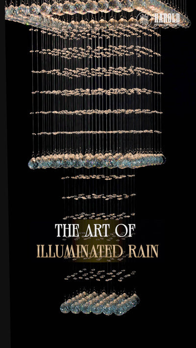 Magna Raindrop Long Crystal Chandelier