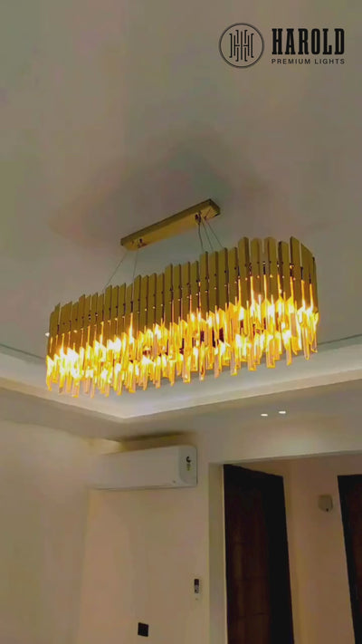 Golden Mamba Oval Chandelier
