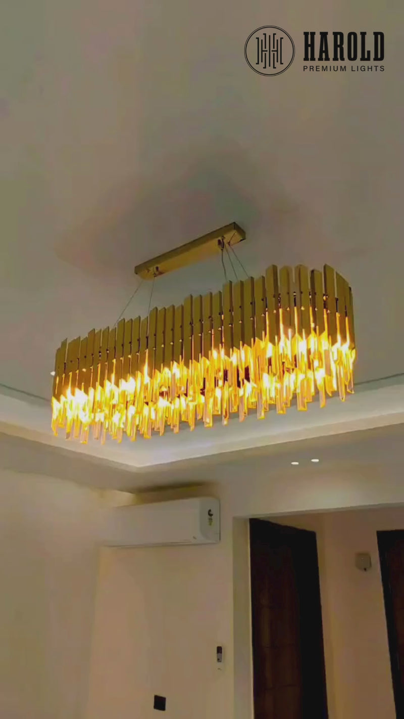 Golden Mamba Oval Chandelier