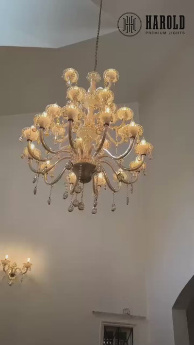 Amber Crystal Chandelier