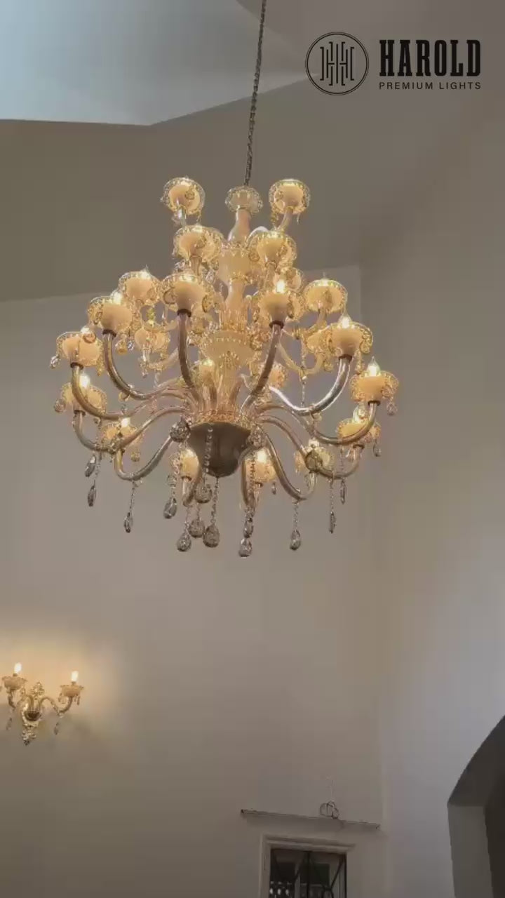 Amber Crystal Chandelier
