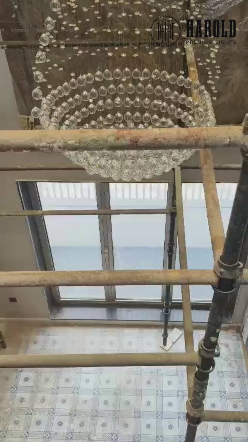 3S Staircase Long Crystal Chandelier