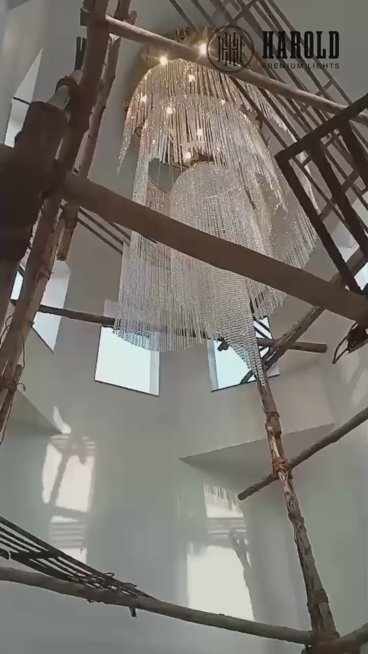 Luxuriosa Long Crystal Chandelier