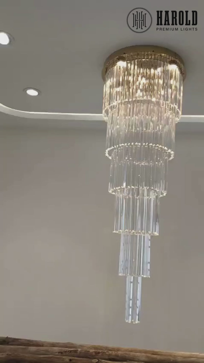 Deliciae Luxury Long Crystal Chandelier