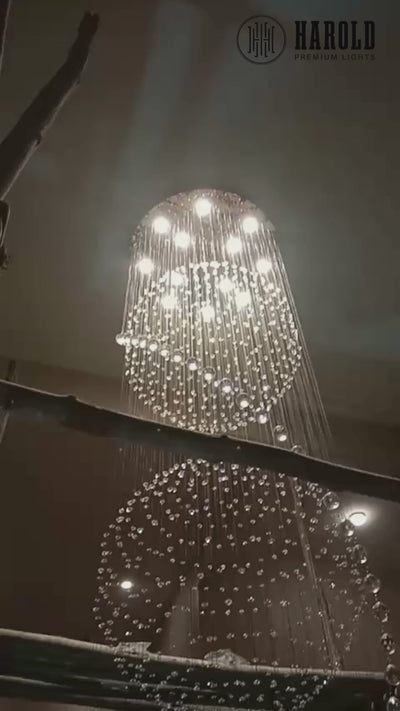 3S Staircase Long Crystal Chandelier