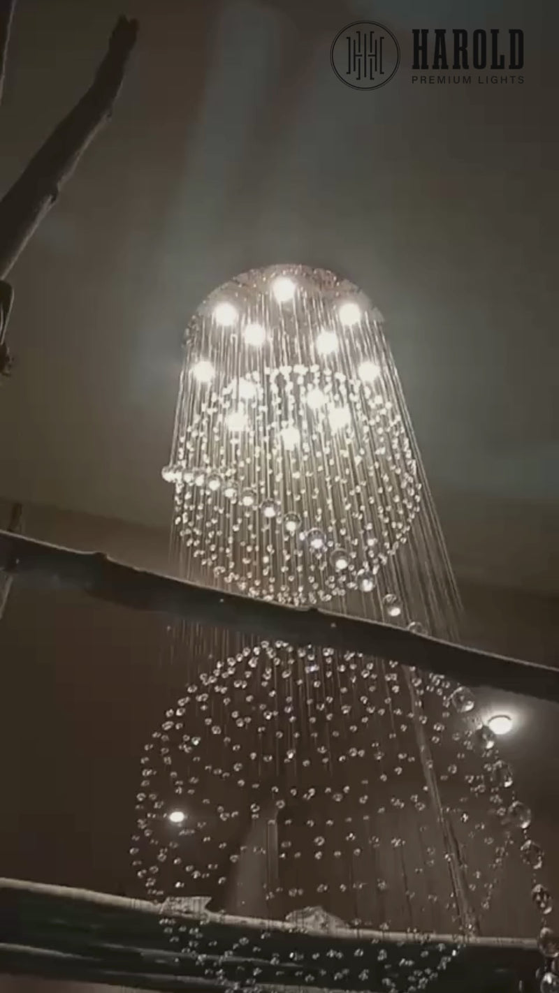 3S Staircase Long Crystal Chandelier