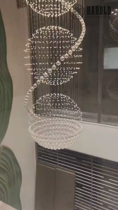 3S Staircase Long Crystal Chandelier