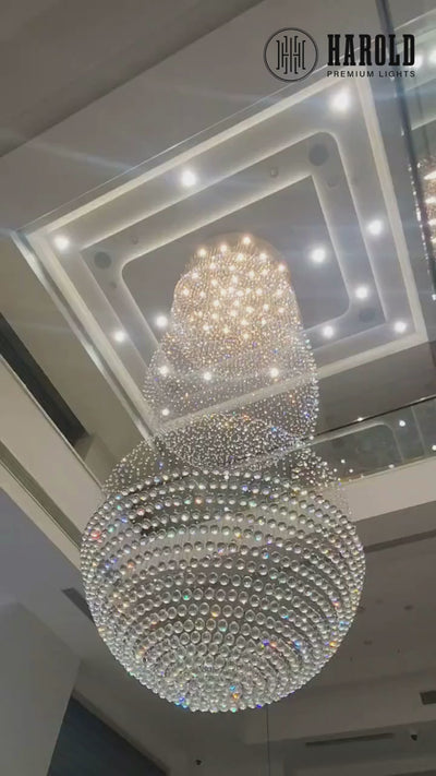 3S Staircase Long Crystal Chandelier