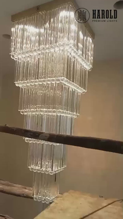 Deliciae Square Long Crystal Chandelier