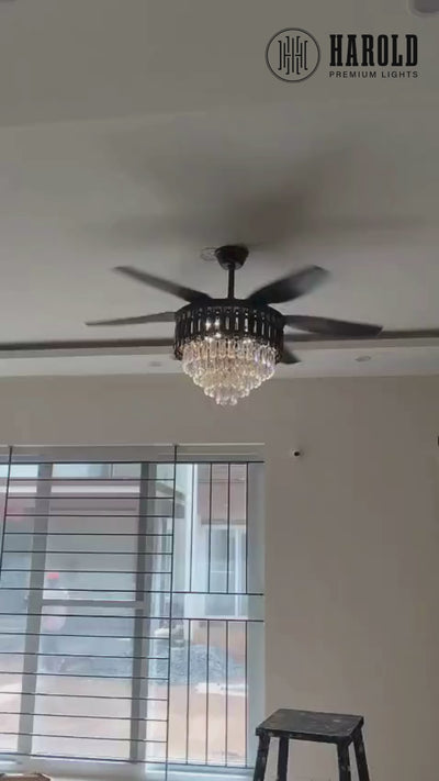 Midnight Luxe Ceiling Fan with Remote Control - 52" Inch Blade