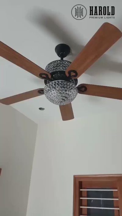 Crystal Zephyr Chandelier Ceiling Fan with Remote Control