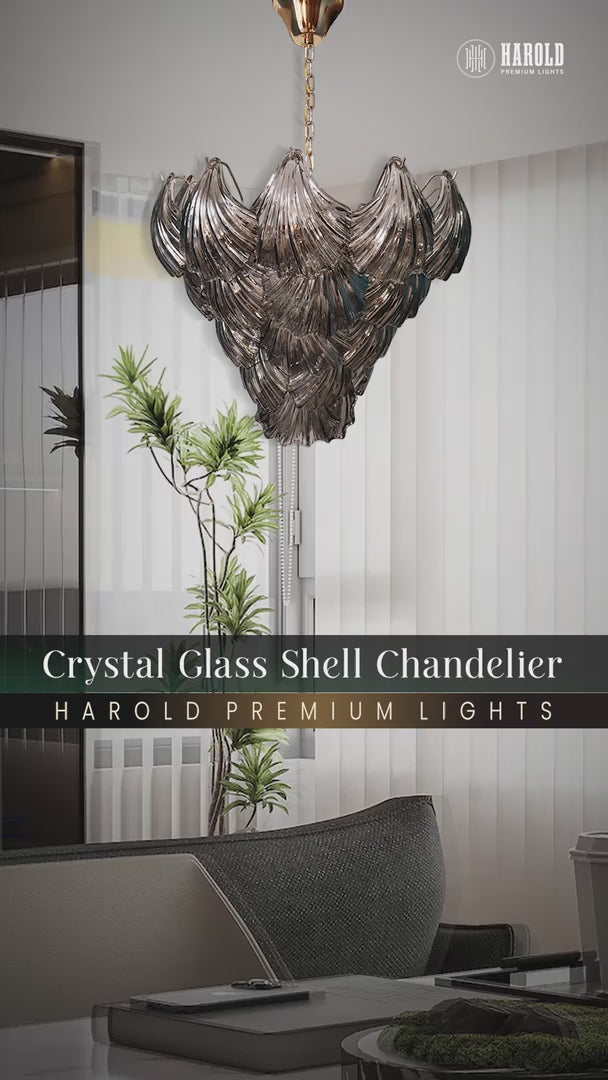 Brassica Modern Glass Leaf Chandelier