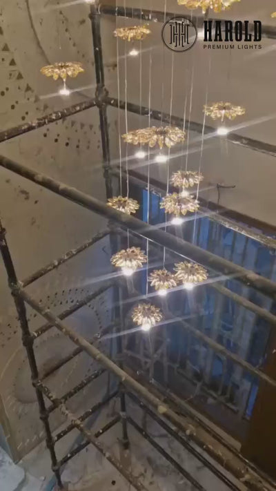Sunburst Crystal Pendant Light