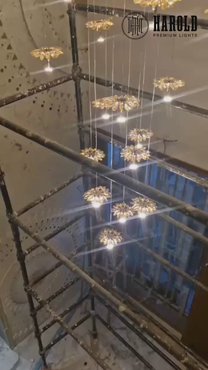 Sunburst Crystal Pendant Light