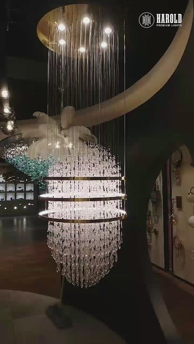 Galactic Stellar Rainfall Chandelier