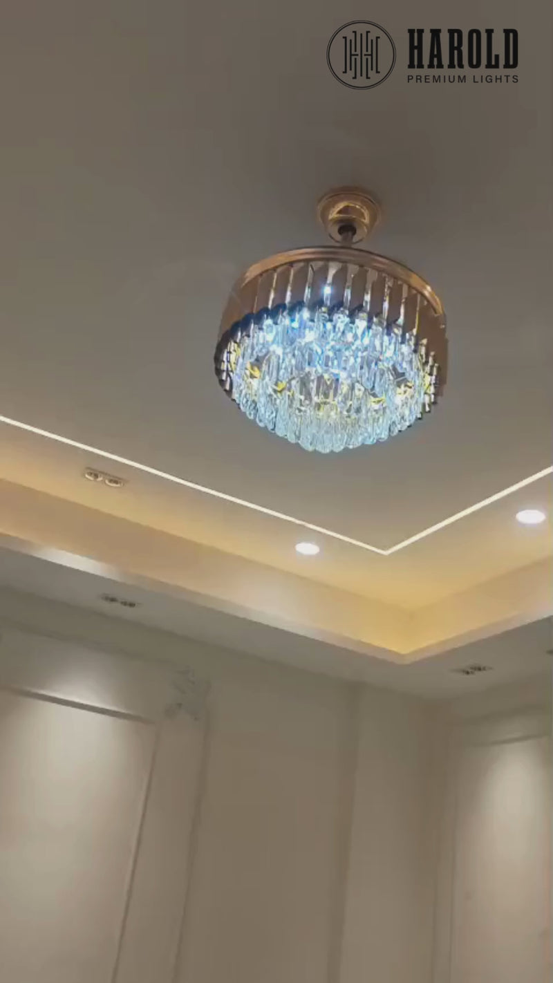 Golden Mamba Chandelier Ceiling Fan with Remote Control