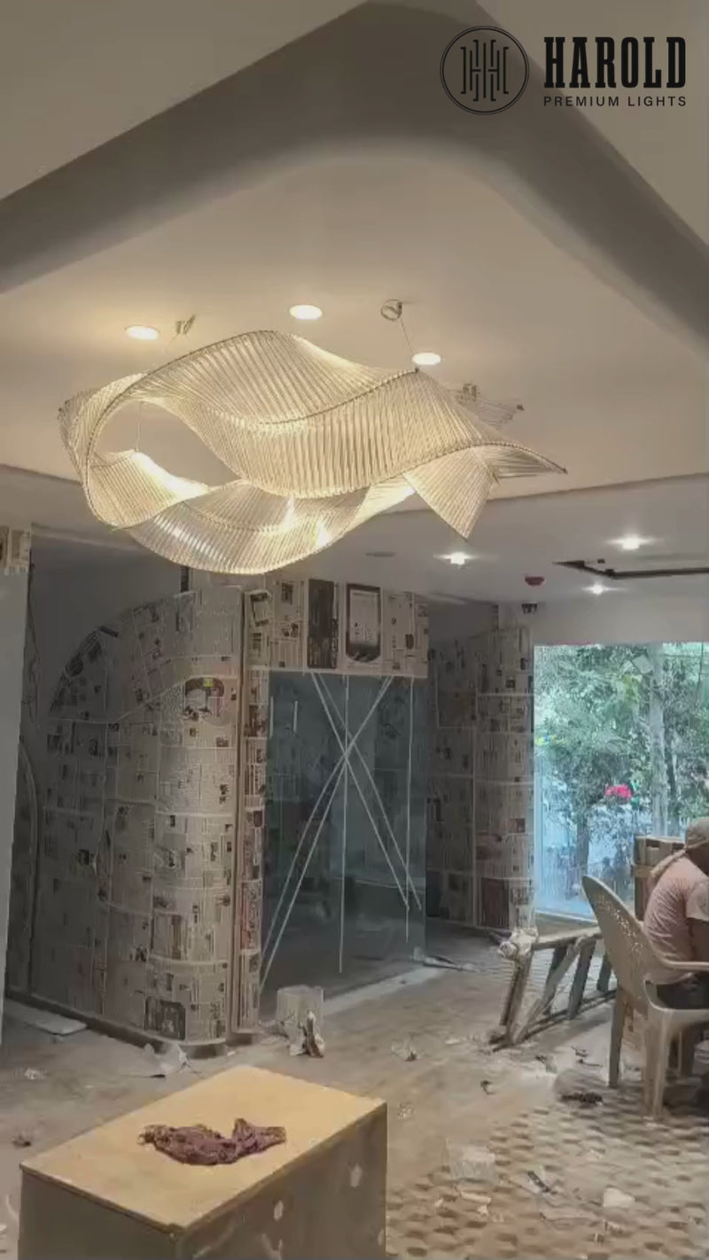Infinity Ribbon Crystal Chandelier – Custom Luxury Glass Lighting for ...