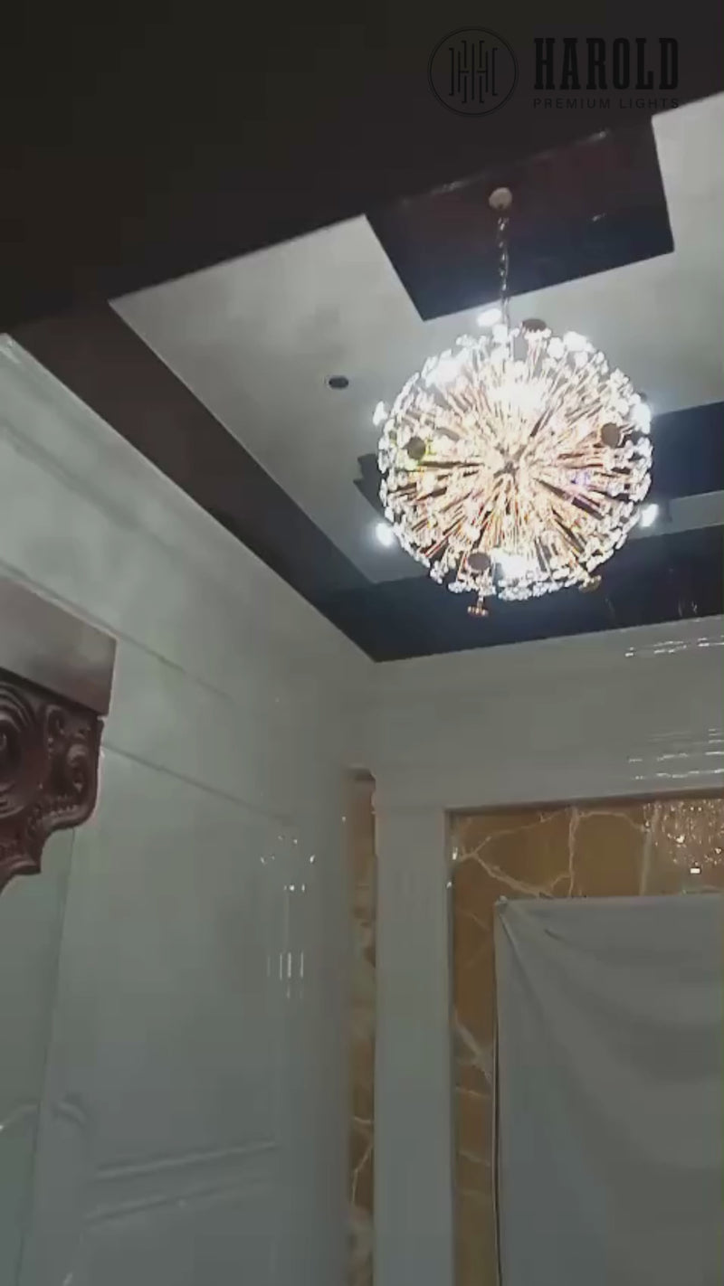 Golden Radiance Burst Chandelier