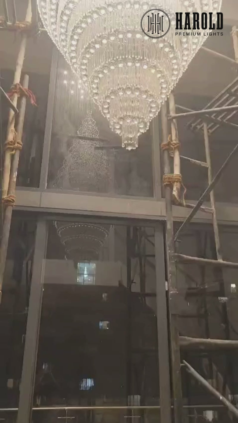 Secret Waterfall Long Crystal Chandelier