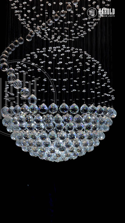 3S Staircase Long Crystal Chandelier