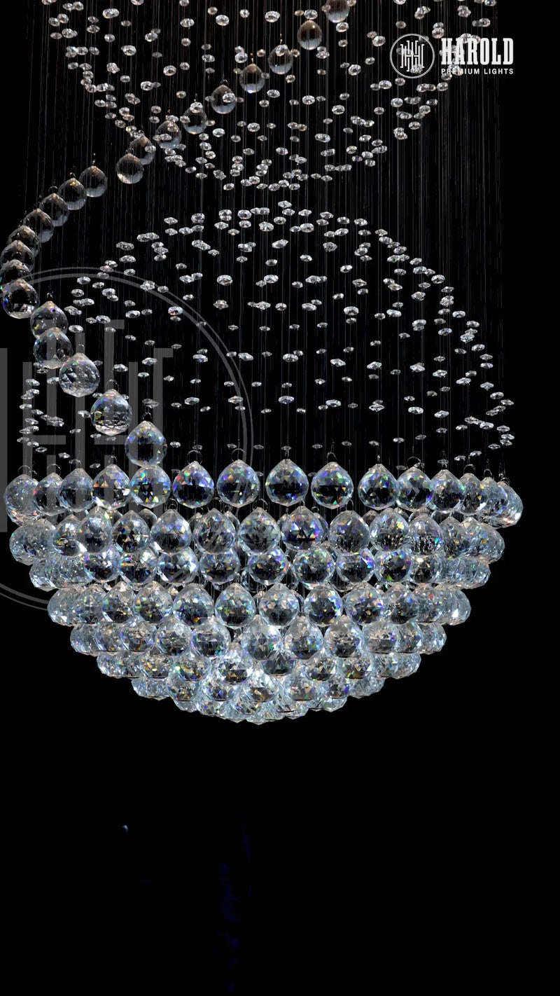 3S Staircase Long Crystal Chandelier