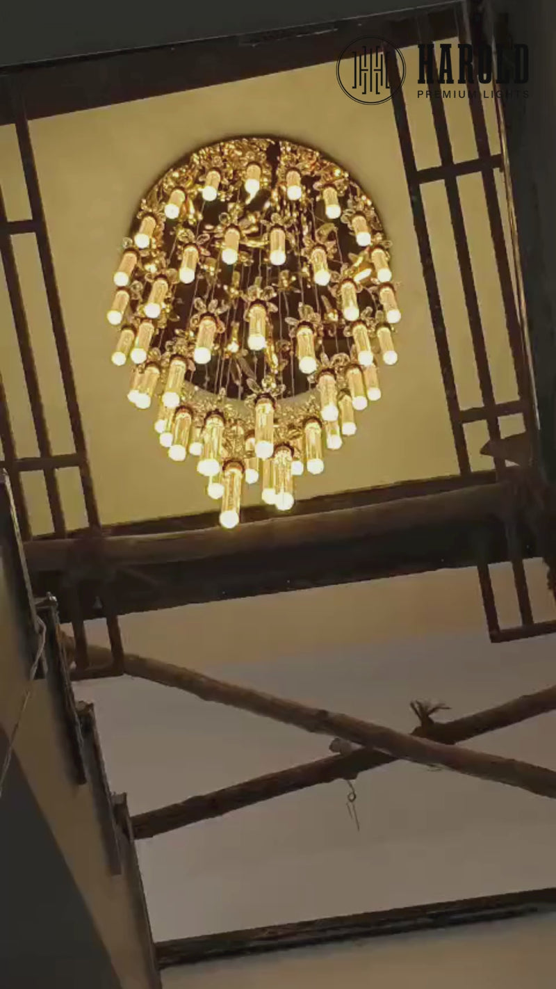 Alluring Lpheion Crystal Petal Chandelier