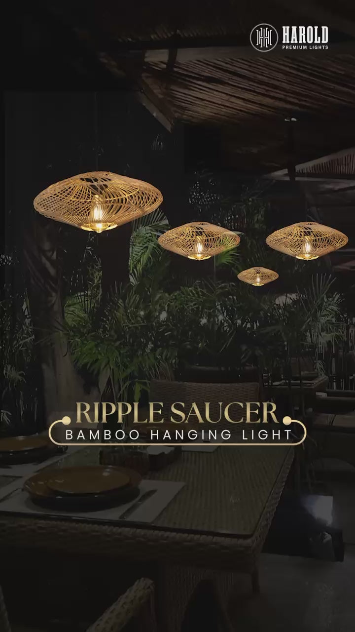 Ripple Saucer Bamboo Hanging Light