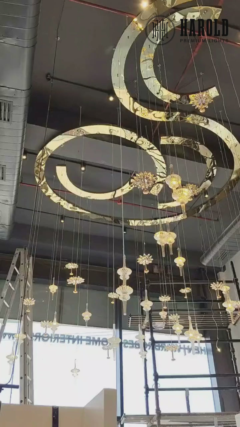 Sunburst Crystal Pendant Light