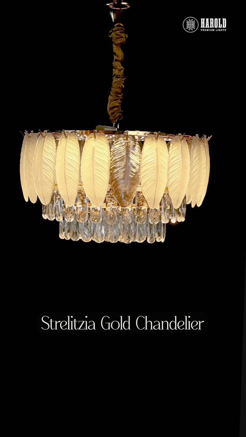 Strelitzia Gold Chandelier