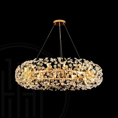 Golden Radiance Burst Round Chandelier