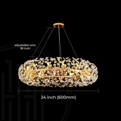 Golden Radiance Burst Round Chandelier