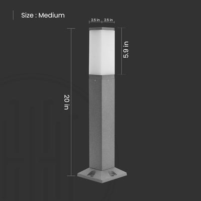 Frosted Cube Outdoor Bollard Light