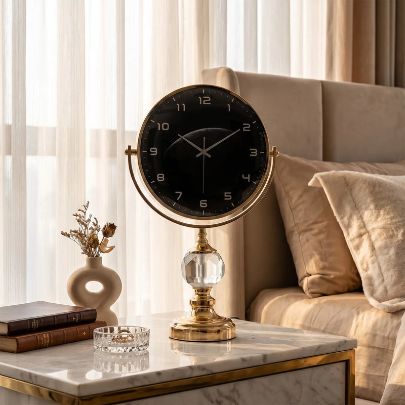 Cosmos Crystal Clock Table Lamp | Luxury LED Decorative Clock Lamp ...