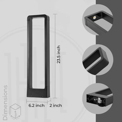 Zenith Beam Outdoor Bollard Light - For Garden, Pathways & Landscape Lighting